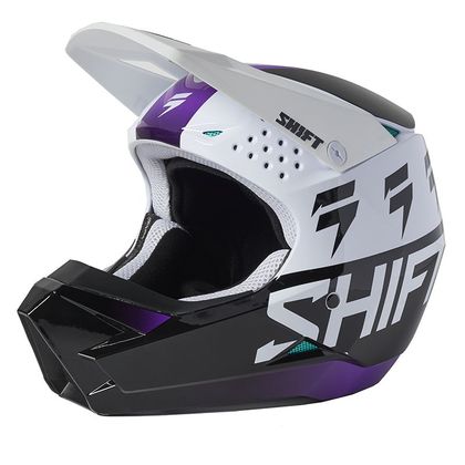 Casco de motocross Shift WHITE LABEL UV WHITE ULTRAVIOLET GLOSS 2021 Ref : SHF0550 