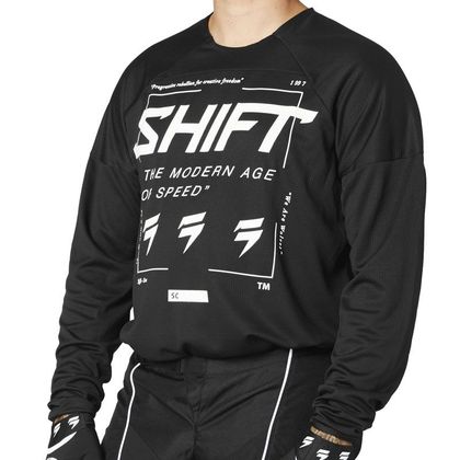 Camiseta de motocross Shift WHITE LABEL BLISS BLACK / WHITE 2021 - Negro Ref : SHF0502 