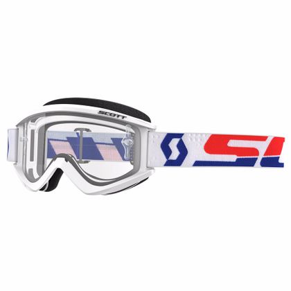 Gafas de motocross Scott RECOIL XI - BLANCO ROJO - PANTALLA CLARA WORKS -  2018