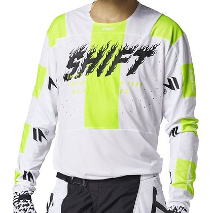 Camiseta de motocross Shift BLACK LABEL FLAME WHITE 2021 - Blanco Ref : SHF0493 