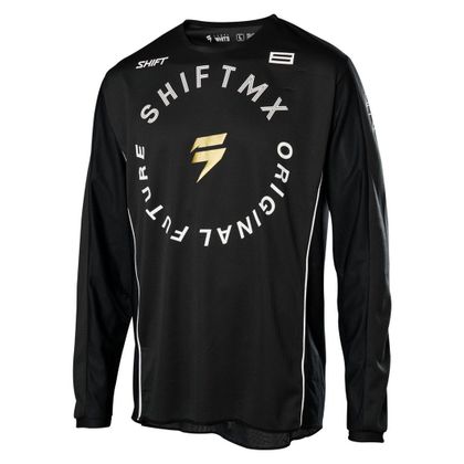 Camiseta de motocross Shift VEGA SPECIAL EDITION - WHITE LABEL - BLACK GOLD 2021 Ref : SHF0583 
