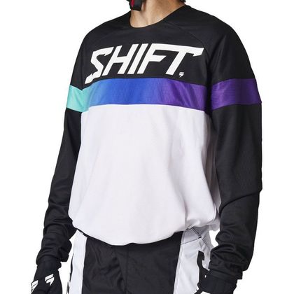 Camiseta de motocross Shift WHITE LABEL ULTRA WHITE ULTRAVIOLET 2021 - Blanco Ref : SHF0545 