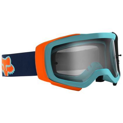 Masque cross Fox AIRSPACE - VOKE PC - AQUA 2021 - Bleu / Orange Ref : FX2874 / 26481-246-OS 