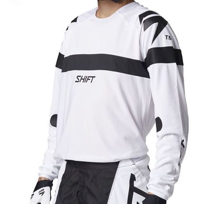 Camiseta de motocross Shift WHITE LABEL VOID WHITE / BLACK 2021 - Blanco / Negro Ref : SHF0543 