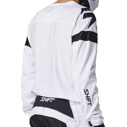 Camiseta de motocross Shift WHITE LABEL VOID WHITE / BLACK 2021 - Blanco / Negro