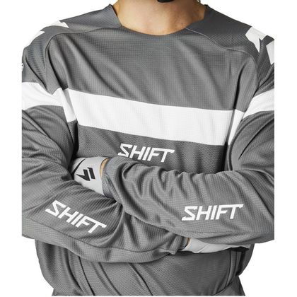 Camiseta de motocross Shift WHITE LABEL VOID GREY / WHITE 2021 - Gris / Blanco