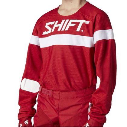 Camiseta de motocross Shift WHITE LABEL HAUT RED ENFANT - Rojo Ref : SHF0528 