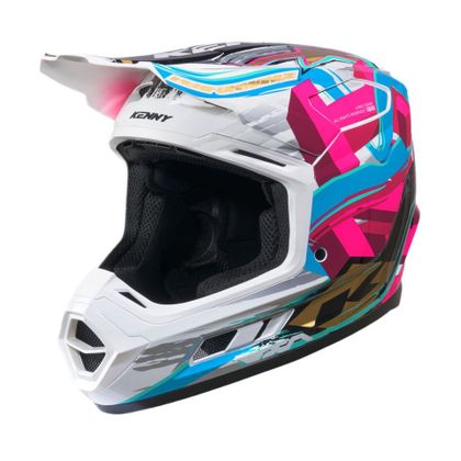 Casque cross Kenny PERFORMANCE GRAPHIC + ENFANT - Blanc / Rose Ref : KE3186 