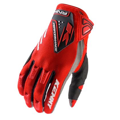 Luvas de cross Kenny DESEMPENHO 2027 - Preto / Vermelho Ref.: KE3167 
