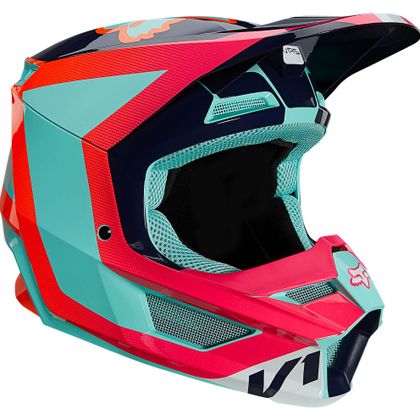 Fox YOUTH V1 - VOKE - AQUA GLOSSY Cross-Helm - Blau / Rot Ref : FX3082 