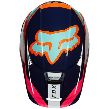 Fox YOUTH V1 - VOKE - AQUA GLOSSY Cross-Helm - Blau / Rot