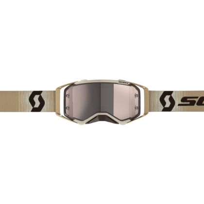 Gafas de motocross Scott Prospect beige/brown silver chrome works 2024 - Beige / Marrón