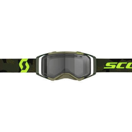 Masque cross Scott Prospect Enduro LS - kaki green/neon yellow light sensitive grey 2024 - Vert / Jaune