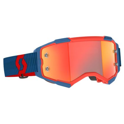 Maschera da cross Scott Fury - blu scuro/rosso neon arancione cromato funziona 2024 - Blu / Rosso Ref : SCO1367 / 2728287698280 