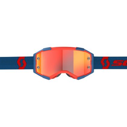 Gafas de motocross Scott Fury - dark blue/neon red orange chrome works 2024 - Azul / Rojo