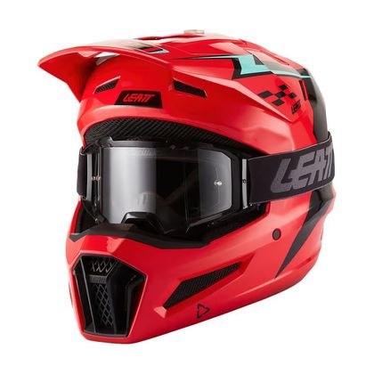 Prilba na motocross Leatt 3.5 S MASKOM 2027 - Červená / Čierna Ref : LB1236 