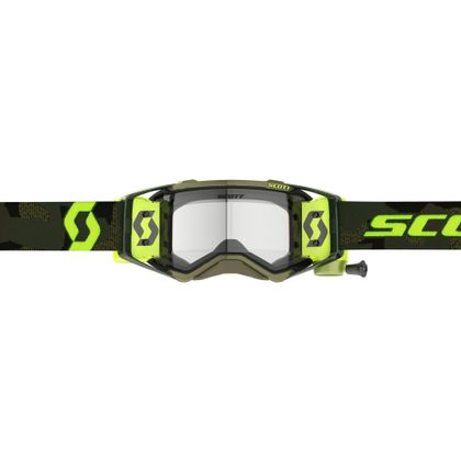 Gafas de motocross Scott Prospect Super WFS - kaki green/neon yellow clear works 2024