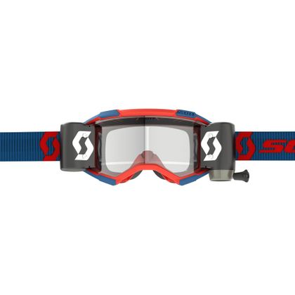 Gafas de motocross Scott Fury WFS - dark blue/neon red clear works 2024 - Azul / Rojo