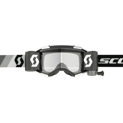 Gafas de motocross Scott Fury WFS - premium black/white clear works 2024 - Negro / Blanco