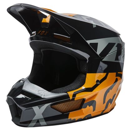 Casco de motocross Fox V1 SKEW - BLACK GOLD 2023