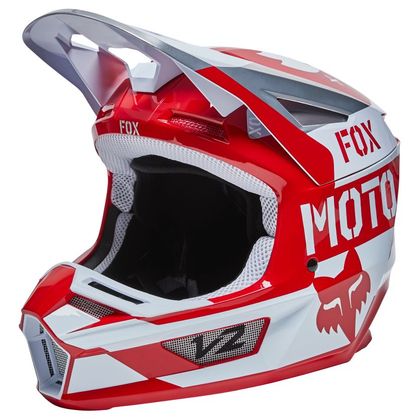 Casque cross Fox V2 NOBYL - FLAME RED 2022