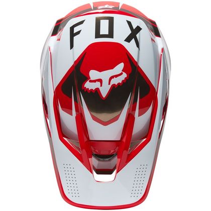 Casco da cross Fox V3 RS MIRER - FLUO RED 2023 - Rosso / Bianco
