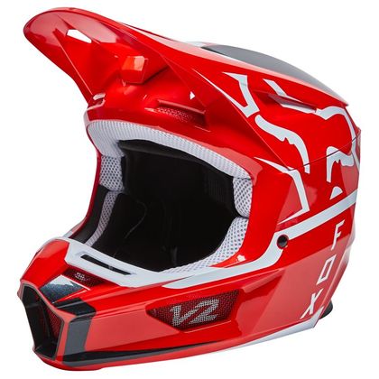 Fox V2 MERZ - FLUO RED 2022 Cross-Helm - Rot / Weiß