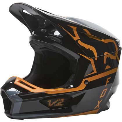 Casco de motocross Fox V2 MERZ - BLACK GOLD 2023