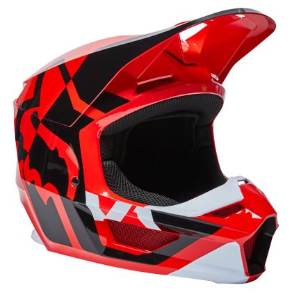 Casque cross Fox YOUTH V1 LUX - FLUO RED Ref : FX3407 