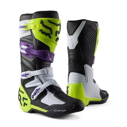 Botas de motocross Fox COMP 2024 - Negro / Amarillo Ref : FX3729 