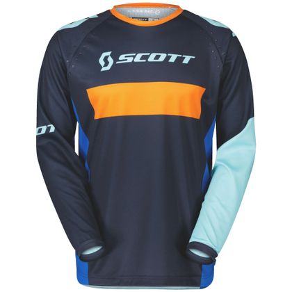 Camiseta de motocross Scott 350 RACE EVO - BLEU/BLANC 2023 - Azul / Naranja Ref : SCO1137 