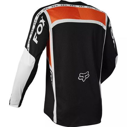 Camiseta de motocross Fox 360 DVIDE - BLACK WHITE ORANGE 2023