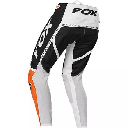Pantaloni da cross Fox 360 DVIDE BLACK WHITE ORANGE 2023 - Nero / Bianco