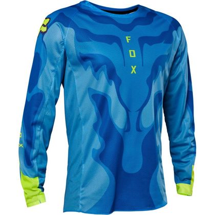 Camiseta de motocross Fox AIRLINE EXO 2023 - Azul / Amarillo Ref : FX3766 