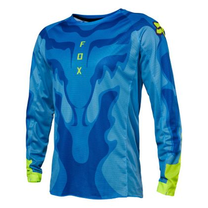 Camiseta de motocross Fox AIRLINE EXO 2023 - Azul / Amarillo