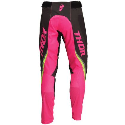 Pantalón de motocross Thor PULSE REV CHARCOAL FLUO PINK FEMME 2023 - Rosa