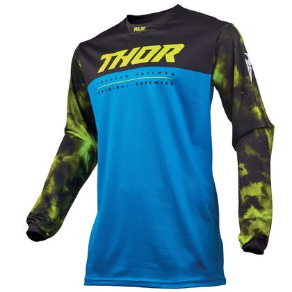 Camiseta de motocross Thor PULSE AIR ACID ELECTRIC BLUE BLACK 2019