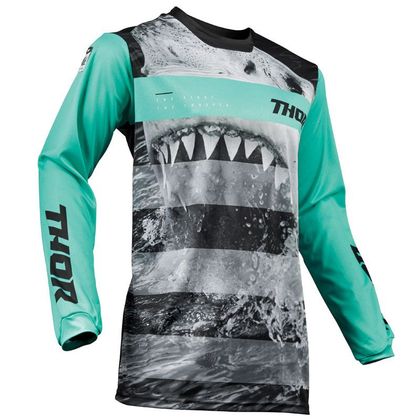 Camiseta de motocross Thor PULSE SAVAGE JAWS MINT BLACK NIÑO Ref : TO2156 