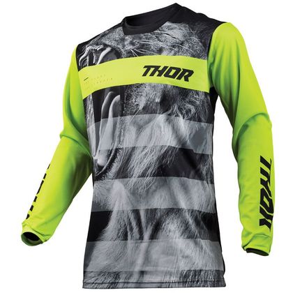 Camiseta de motocross Thor PULSE SAVAGE BIG KAT BLACK LIME 2019