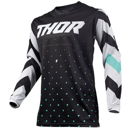 Camiseta de motocross Thor PULSE STUNNER BLACK WHITE NIÑO