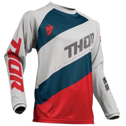 Maillot cross Thor SECTOR SHEAR LIGHT GRAY RED ENFANT Ref : TO2165 