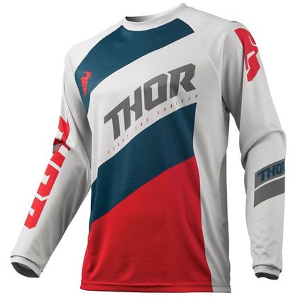 Camiseta de motocross Thor SECTOR SHEAR LIGHT GRAY RED 2019