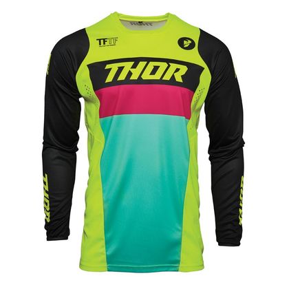 Camiseta de motocross Thor YOUTH PULSE - ACID BLACK Ref : TO2552 