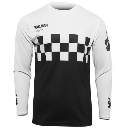 Camiseta de motocross Thor HALLMAN DIFFER CHEQ BLACK WHITE 2023 - Negro Ref : TO2734 