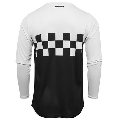 Camiseta de motocross Thor HALLMAN DIFFER CHEQ BLACK WHITE 2023 - Negro