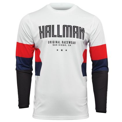 Camiseta de motocross Thor HALLMAN DIFFER DRAFT WHITE RED NAVY 2023 - Blanco Ref : TO2738 