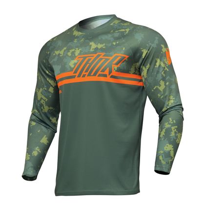 Camiseta de motocross Thor SECTOR DIGI 2023 - Verde / Blanco Ref : TO2956 