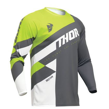 Camiseta de motocross Thor SECTOR CHECKER 2023 - Gris / Amarillo Ref : TO2959 