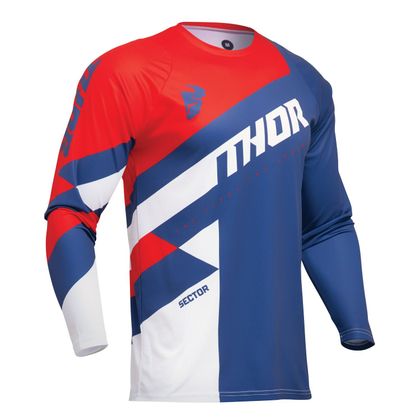 Camiseta de motocross Thor SECTOR CHECKER 2023 - Azul / Rojo Ref : TO2960 