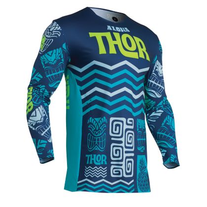 Camiseta de motocross Thor PRIME - ALOHA 2024 - Blanco / Blanco Ref : TO3005 